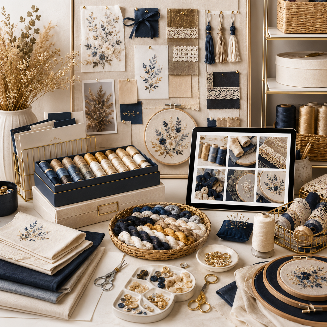 Fornecedores e materiais para ateliês de bordado